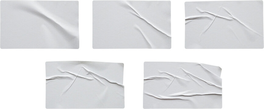 Paper sticker label isolated on white background