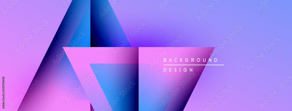 Aufkleber abstract geometric shapes, purple hues, gradient background. modern design element for digital proje
