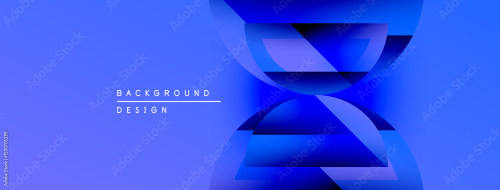 Aufkleber abstract blue design features overlapping shapes, gradients, smooth transitions. modern aesthetic su