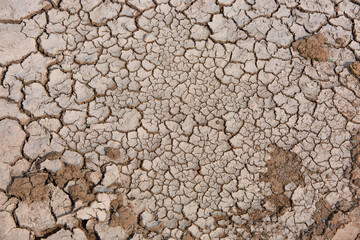 Drought cracked landscape, dead land due to water shortage and climate change like global warming