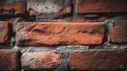 Close-up of vintage red brick wall texture, seamless pattern -- Timeless rustic charm in earthy tones