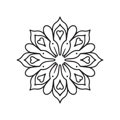 Abstract Snowflake Mandala Line Art