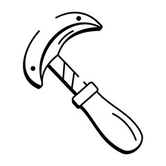 A hand drawn style icon of coconut opener
