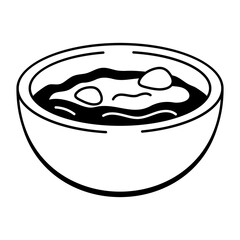 A drawing style icon of bowl

