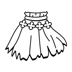 A drawing style icon of hawaiian skirt
