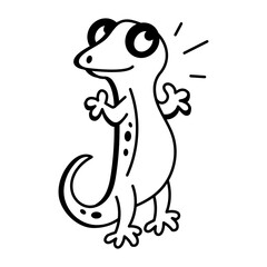 Obraz premium A drawing style icon of lizard 
