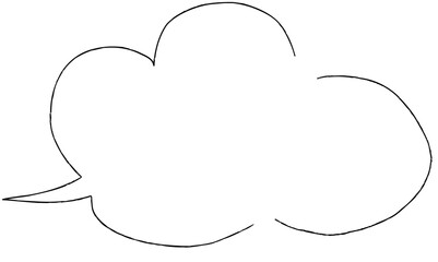 シンプルな手描きの吹き出しのイラスト