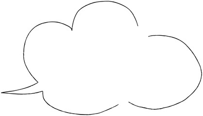 シンプルな手描きの吹き出しのイラスト