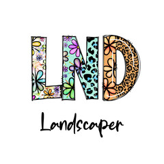 Colorful Floral & Leopard Print Landscaper Design