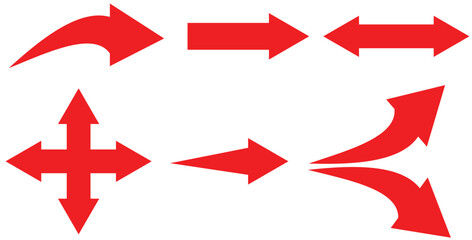 Dynamic Red Arrows Collection  Directional Symbols and Navigation Icons Set