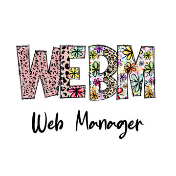 Cute Wbm Web Manager Design with Leopard Print and Flowers