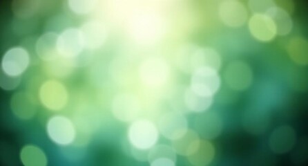 Obraz premium Ethereal Green and Yellow Bokeh: Soft, Glowing Light Circles on a Blurry Natural Background for Dreamy Effects.