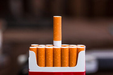 Close up of a concept of cigarettes 