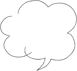 シンプルな手描きの吹き出しのイラスト