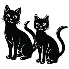 black and white cats