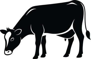 silhouette of a cow