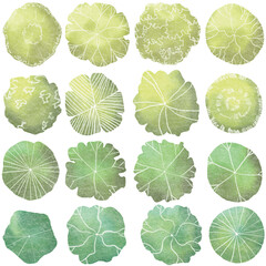 set of tree top view for landscape plan and architecture element. Trees plan © tanpimon
