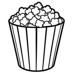 bucket of popcorn isolated