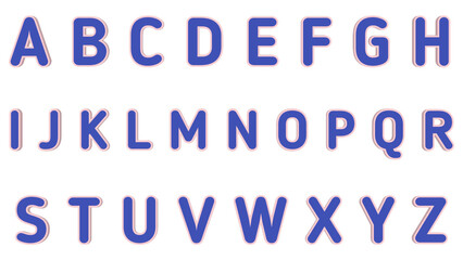 Colorful 3D Alphabet Letters, blue color abc letters, abc, text effect