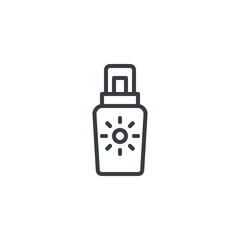 Sunscreen spray line icon