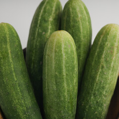 Cucumbers on white background