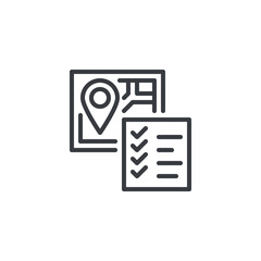 Travel checklist line icon