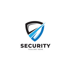 Vector illustration of a shield with the words Security System. Suitable for insurance companies, Security Services and safety anti-virus products. Security logo template.