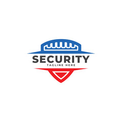 Vector illustration of a shield with the words Security System. Suitable for insurance companies, Security Services and safety anti-virus products. Security logo template.