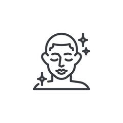 Healthy face skin line icon