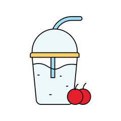 smoothie lineal color line icon with white background vector stock illustration