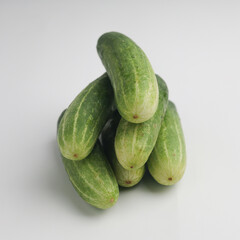 Cucumbers on white background