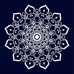 flower mandala in vector. Round line pattern. Vintage monochrome element for coloring pages and design.	