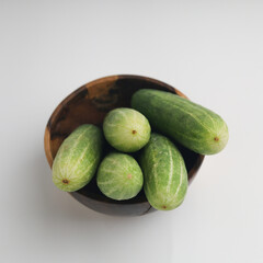 Cucumbers on white background
