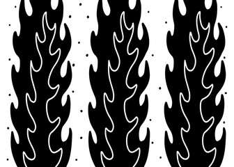 seamless pattern with fire burn