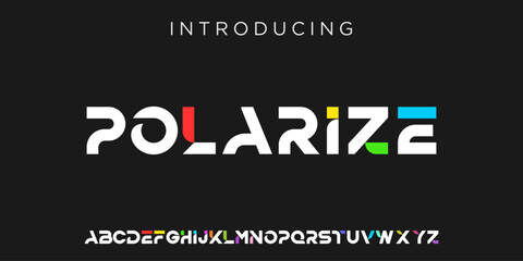 Creative Logo Modern alphabet. abstract digital tech font. Typography technology, electronic, movie, digital, music, future, logo creative font. vector illustration