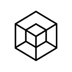 Optical Illusion Cube with Bold Angles vector illustration