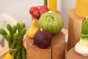 Vegetable shaped wax candles