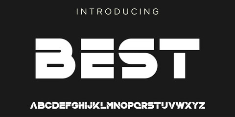 Creative Logo Modern alphabet. abstract digital tech font. Typography technology, electronic, movie, digital, music, future, logo creative font. vector illustration