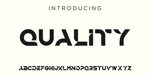 Creative Logo Modern alphabet. abstract digital tech font. Typography technology, electronic, movie, digital, music, future, logo creative font. vector illustration