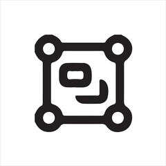 Vector Icon of a Square Data Module with Internal Content