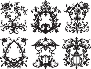 A set of elements, symbols, ornaments, mandalas. Hand drawn vector illustration