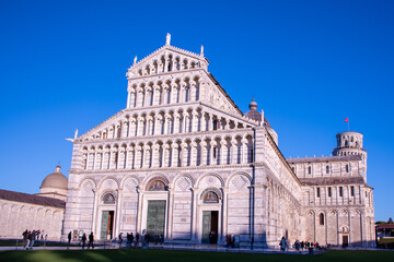 Naklejka premium Pisa Cathedral (Duomo di Pisa), a Romanesque masterpiece at the heart of the Piazza dei Miracoli, standing as a testament to the city's medieval grandeur.
