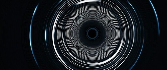 Abstract circular light rings on a dark background.