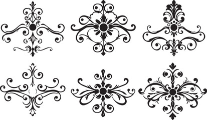 A set of elements, symbols, ornaments, mandalas. Hand drawn vector illustration