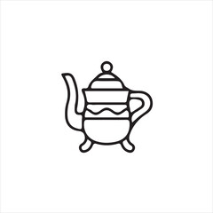 Simple line art illustration of a traditional Middle Eastern teapot.