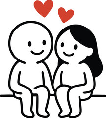 Romantic Couple Icon Design – Love and Relationship Symbol Romantic Couple Icon Design – Love and Relationship Symbol