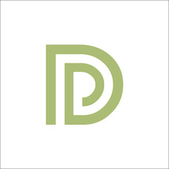 Abstract letter DP. minimal logo design template