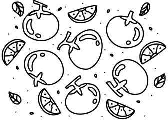 seamless pattern with tomato