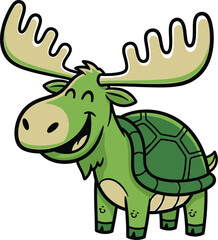 Fototapeta premium cute cartoon moose, detailed digital art, 3d render, highly detailed, photorealistic, studio lighting, cinematic composition, vibrant colors, soft lighting, realistic shading 