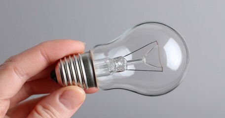 Close-up of a hand holding a light bulb.